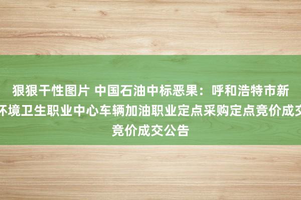 狠狠干性图片 中国石油中标恶果：呼和浩特市新城区环境卫生职业中心车辆加油职业定点采购定点竞价成交公告