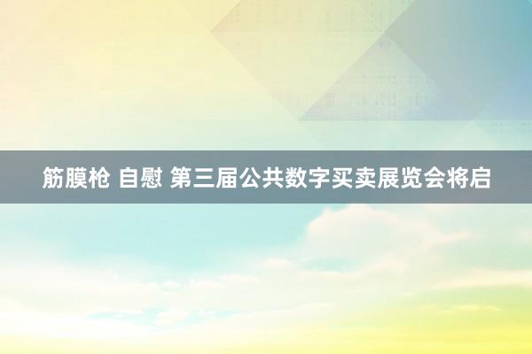 筋膜枪 自慰 第三届公共数字买卖展览会将启