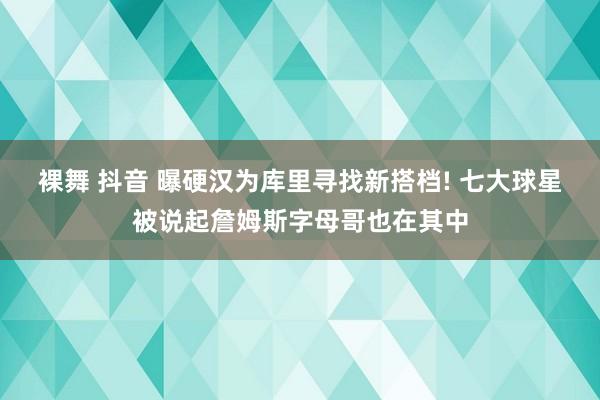 裸舞 抖音 曝硬汉为库里寻找新搭档! 七大球星被说起詹姆斯字母哥也在其中