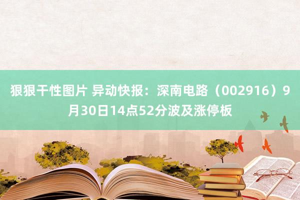 狠狠干性图片 异动快报：深南电路（002916）9月30日14点52分波及涨停板