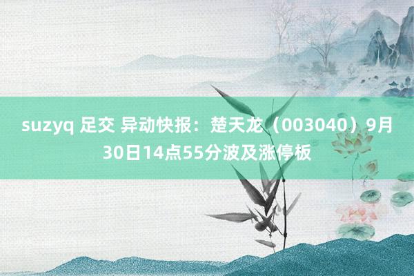 suzyq 足交 异动快报：楚天龙（003040）9月30日14点55分波及涨停板