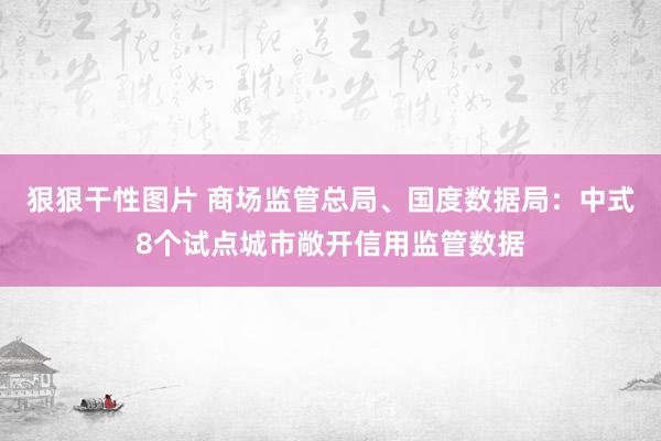 狠狠干性图片 商场监管总局、国度数据局：中式8个试点城市敞开信用监管数据