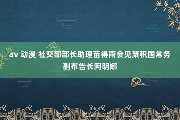 av 动漫 社交部部长助理苗得雨会见聚积国常务副布告长阿明娜