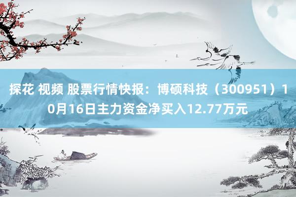 探花 视频 股票行情快报：博硕科技（300951）10月16日主力资金净买入12.77万元