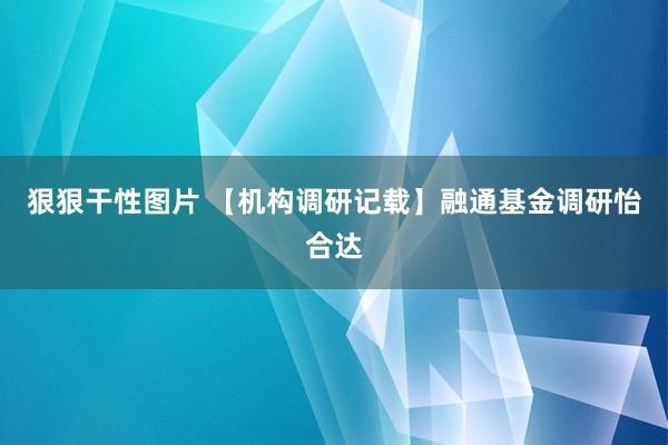 狠狠干性图片 【机构调研记载】融通基金调研怡合达