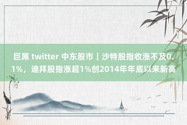 巨屌 twitter 中东股市｜沙特股指收涨不及0.1%，迪拜股指涨超1%创2014年年底以来新高