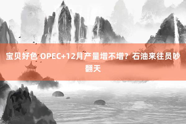 宝贝好色 OPEC+12月产量增不增？石油来往员吵翻天