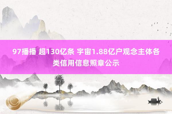 97播播 超130亿条 宇宙1.88亿户观念主体各类信用信息照章公示