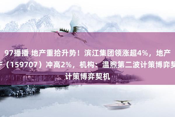 97播播 地产重拾升势！滨江集团领涨超4%，地产ETF（159707）冲高2%，机构：温煦第二波计策博弈契机