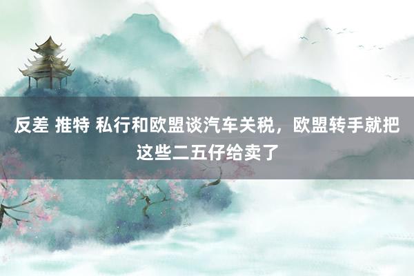 反差 推特 私行和欧盟谈汽车关税，欧盟转手就把这些二五仔给卖了