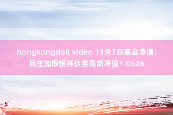 hongkongdoll video 11月7日基金净值：民生加银恒祥债券最新净值1.0626