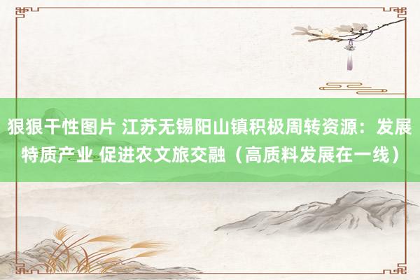 狠狠干性图片 江苏无锡阳山镇积极周转资源：发展特质产业 促进农文旅交融（高质料发展在一线）