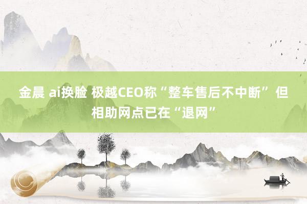 金晨 ai换脸 极越CEO称“整车售后不中断” 但相助网点已在“退网”