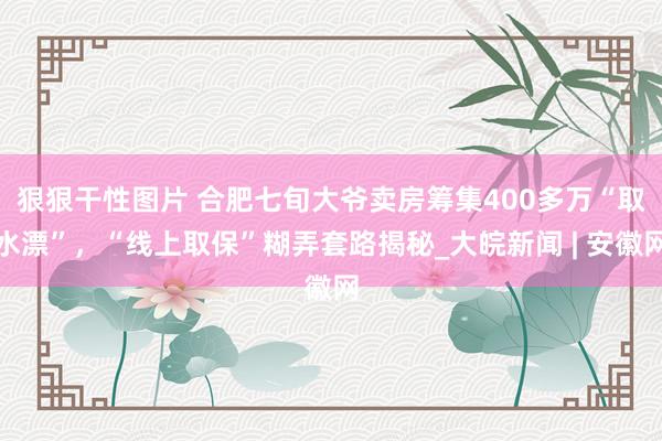 狠狠干性图片 ﻿合肥七旬大爷卖房筹集400多万“取水漂”，“线上取保”糊弄套路揭秘_大皖新闻 | 安徽网