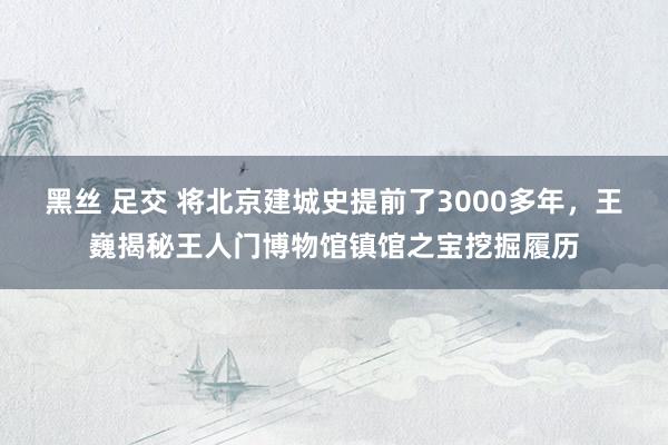 黑丝 足交 将北京建城史提前了3000多年，王巍揭秘王人门博物馆镇馆之宝挖掘履历