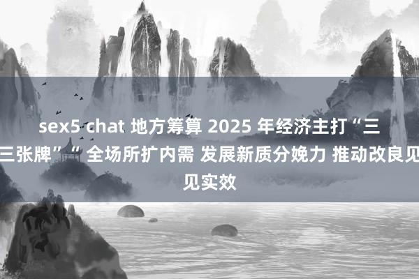 sex5 chat 地方筹算 2025 年经济主打“三张牌三张牌”“ 全场所扩内需 发展新质分娩力 推动改良见实效