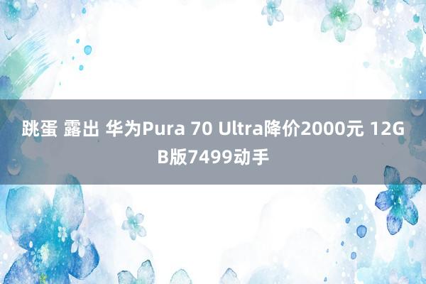 跳蛋 露出 华为Pura 70 Ultra降价2000元 12GB版7499动手