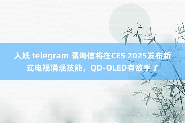 人妖 telegram 曝海信将在CES 2025发布新式电视涌现技能，QD-OLED有敌手了