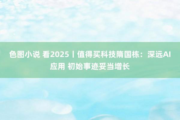 色图小说 看2025丨值得买科技隋国栋：深远AI应用 初始事迹妥当增长