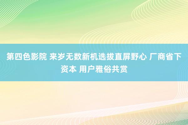 第四色影院 来岁无数新机选拔直屏野心 厂商省下资本 用户雅俗共赏