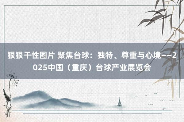 狠狠干性图片 聚焦台球：独特、尊重与心境——2025中国（重庆）台球产业展览会