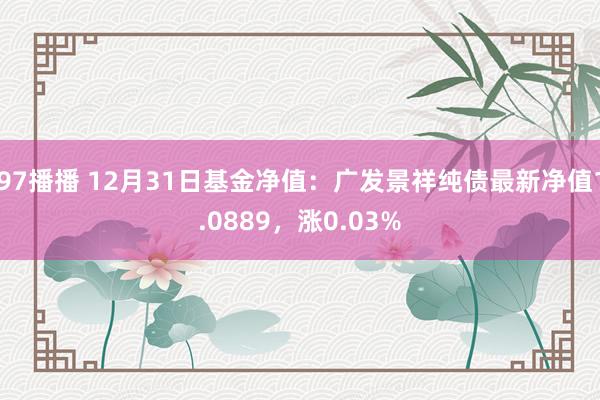 97播播 12月31日基金净值：广发景祥纯债最新净值1.0889，涨0.03%