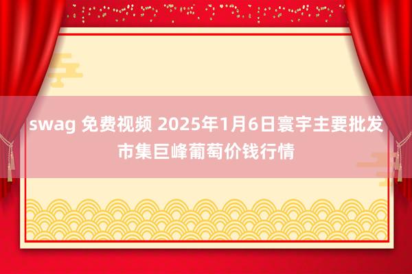 swag 免费视频 2025年1月6日寰宇主要批发市集巨峰葡萄价钱行情