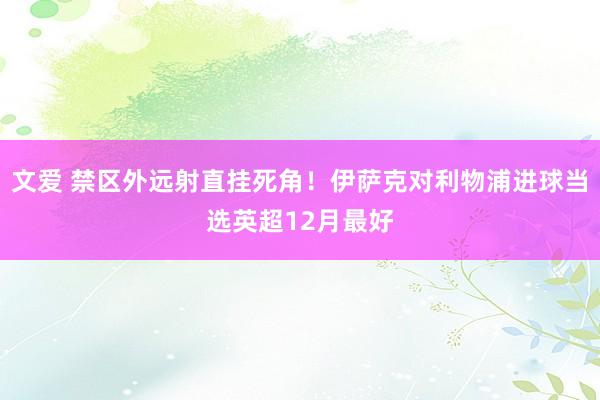 文爱 禁区外远射直挂死角！伊萨克对利物浦进球当选英超12月最好