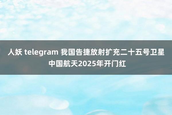 人妖 telegram 我国告捷放射扩充二十五号卫星 中国航天2025年开门红