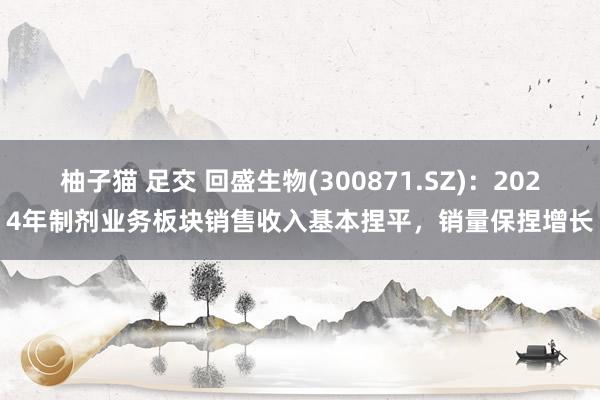 柚子猫 足交 回盛生物(300871.SZ)：2024年制剂业务板块销售收入基本捏平，销量保捏增长