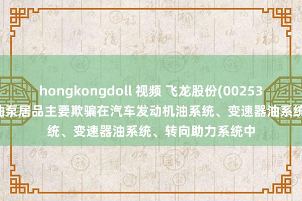 hongkongdoll 视频 飞龙股份(002536.SZ)：当今电子油泵居品主要欺骗在汽车发动机油系统、变速器油系统、转向助力系统中