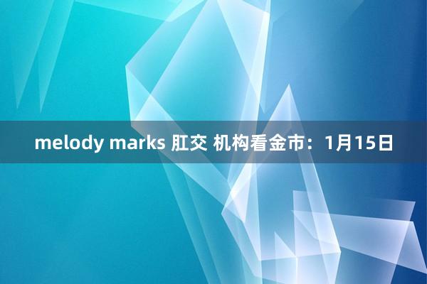 melody marks 肛交 机构看金市：1月15日